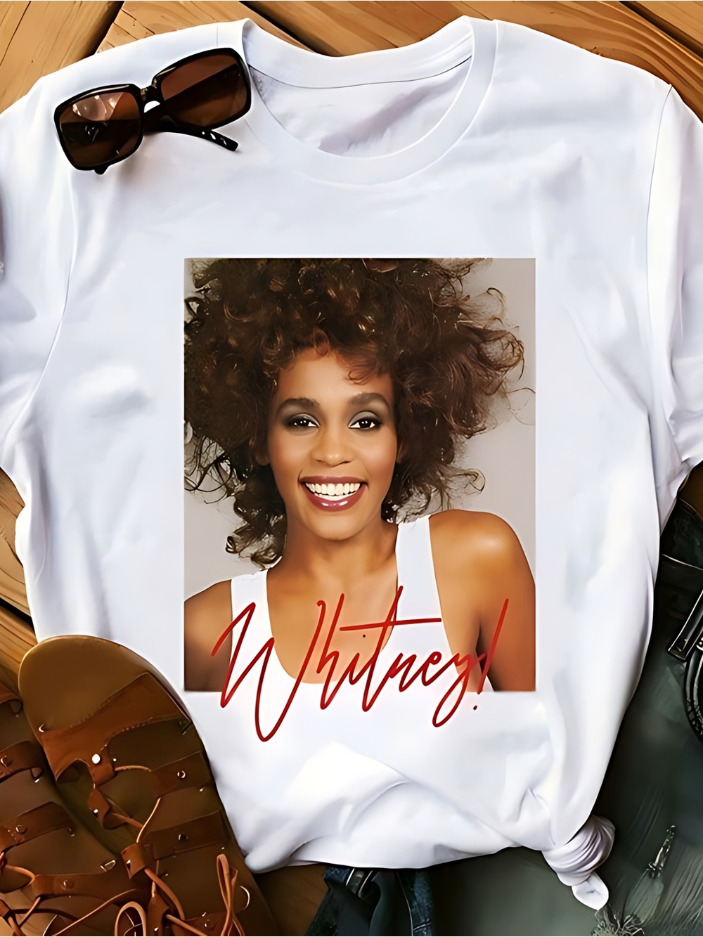 Whitney Houston Smile Retro T Shirt Whitney Houston Graphic Tee